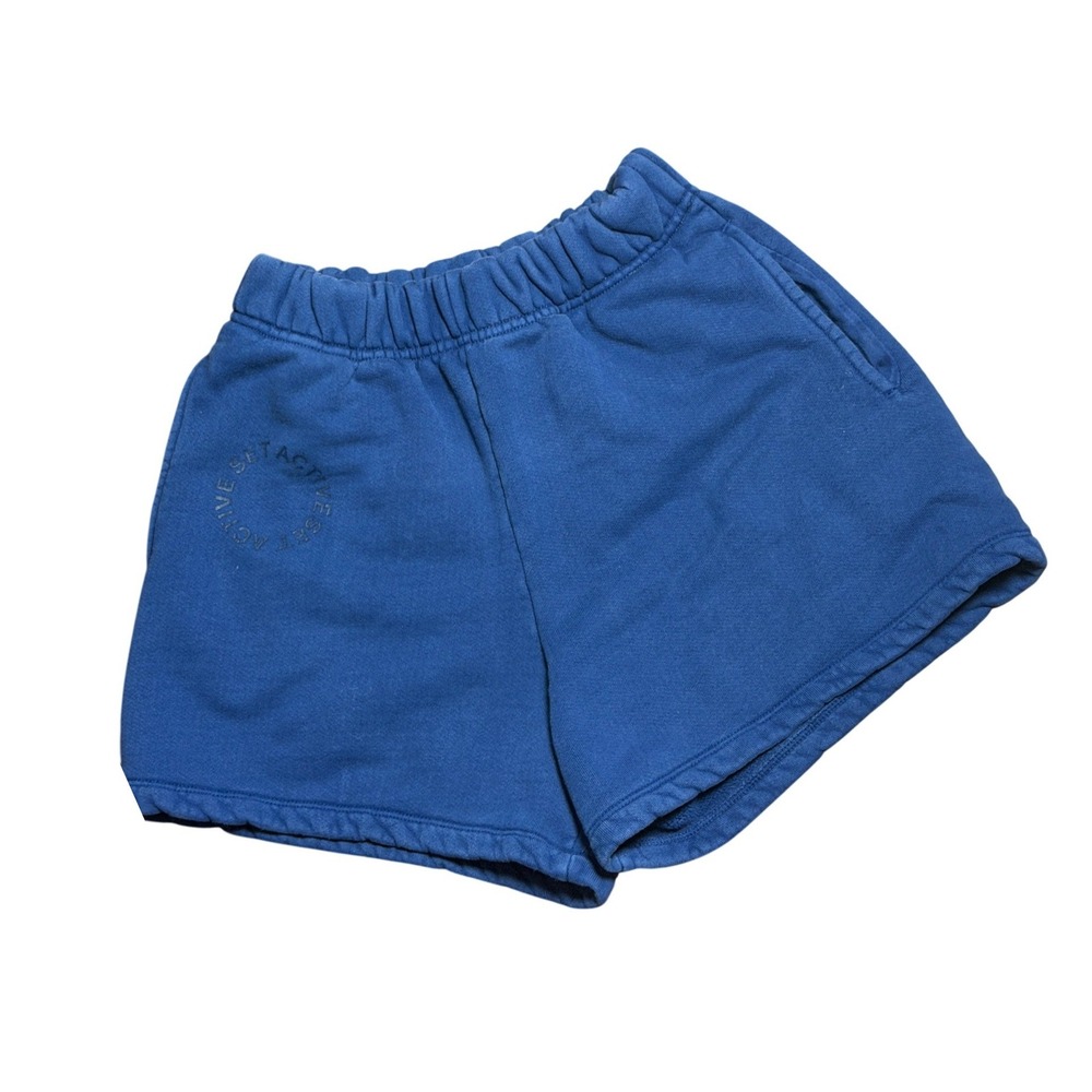 SET ACTIVE Navy Cotton Sweat Shorts Womens S Sports Lounge Athleisure USA